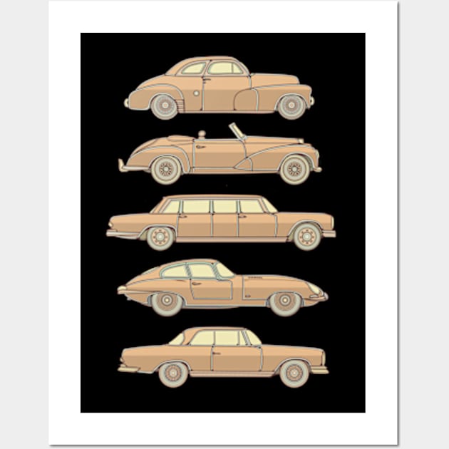 Yellow Classic Cars Wall Art by milhad